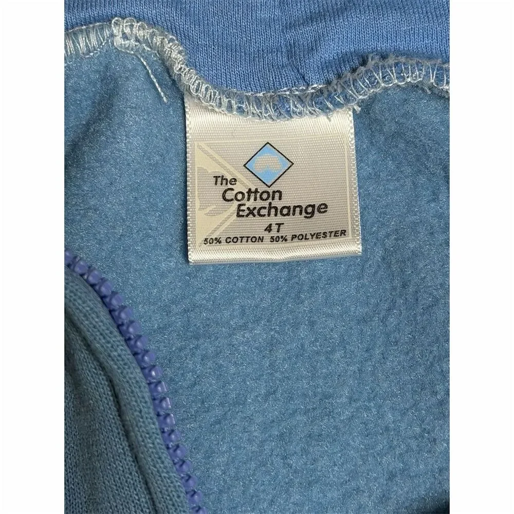 Kids Full Zip Hoodie Blue Size 4 Long Sleeve Casual
